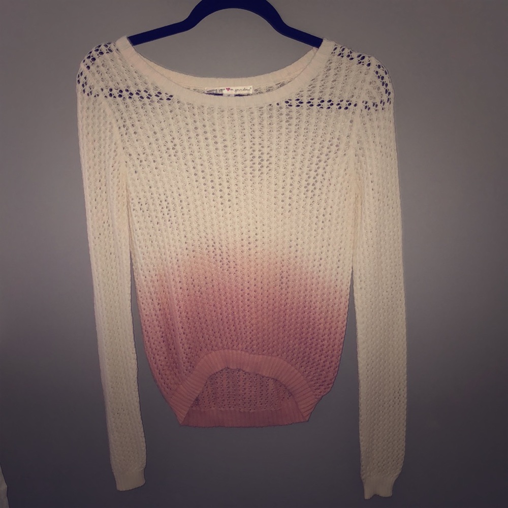 White and pink sweater